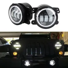 Cho Jeep Wrangler Dodge Chrysler Cherokee 2 4 Inch 30W Đèn LED Tròn Đi Qua Đèn Sương Mù LED Lái Xe Đèn với Nhan Và DRL