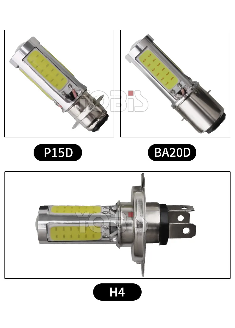 Светодиодный головной светильник для мотоцикла с одной лапой PX15D H6 COB 25 Вт, модифицированный головной светильник для мотоцикла, дальний и Ближний светильник