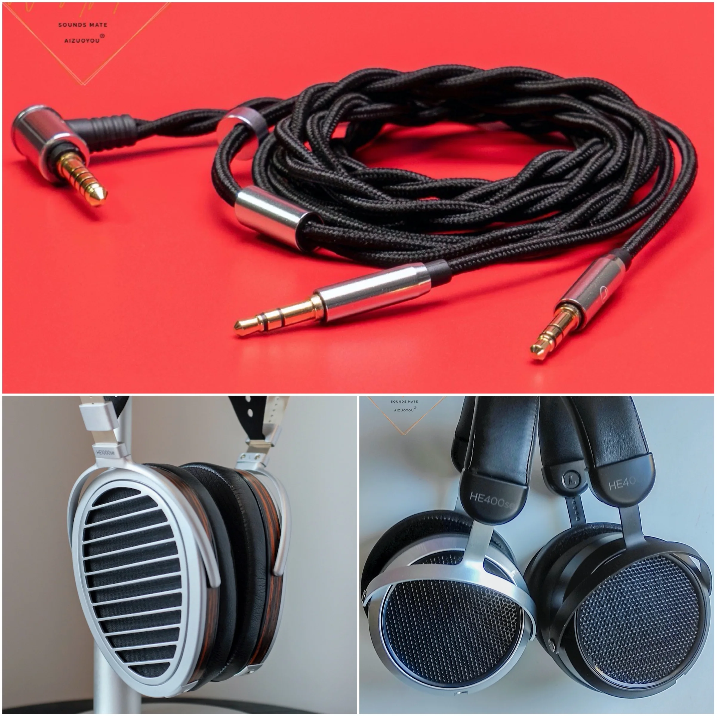 Hifiman-ハイファイオーディオケーブル,2.5 He400,hi-400i,4.4mm,3.5mm,4ピンxlr,6.35