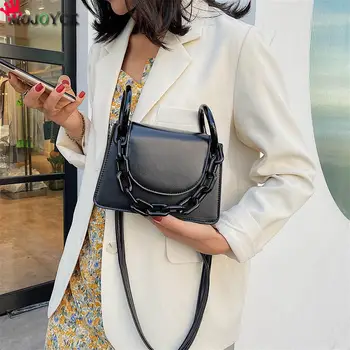 

Delicate Candy Color PU Leather Crossbody Bags Classic Texture Creative Women Elegant Acrylic Chain Shoulder Totes