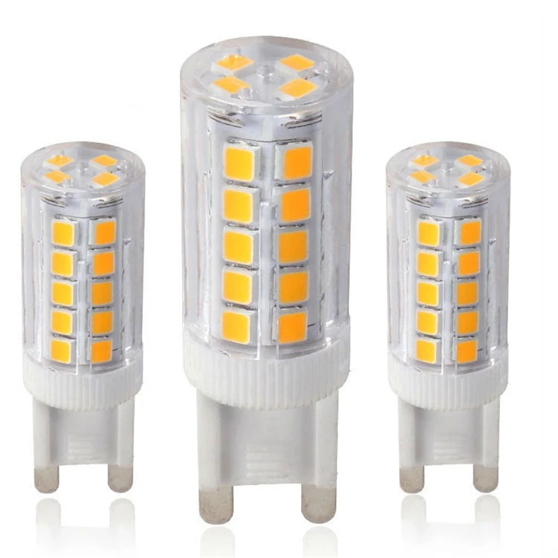 Без мерцания G9 светодиодный 2835 SMD 5 Вт 7 9 12 220 в 33 51 75 86 s лампа керамический Кристалл