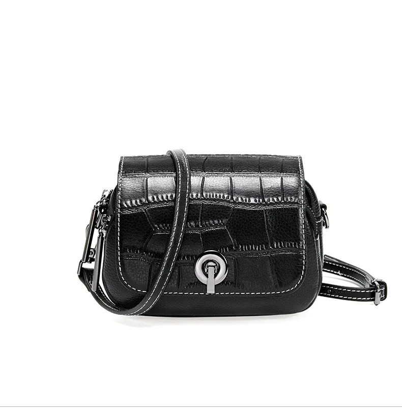 Сумки для женщин новые модные сумки из натуральной кожи сумка через плечо женская винтажная сумка на плечо женская сумка - Цвет: black