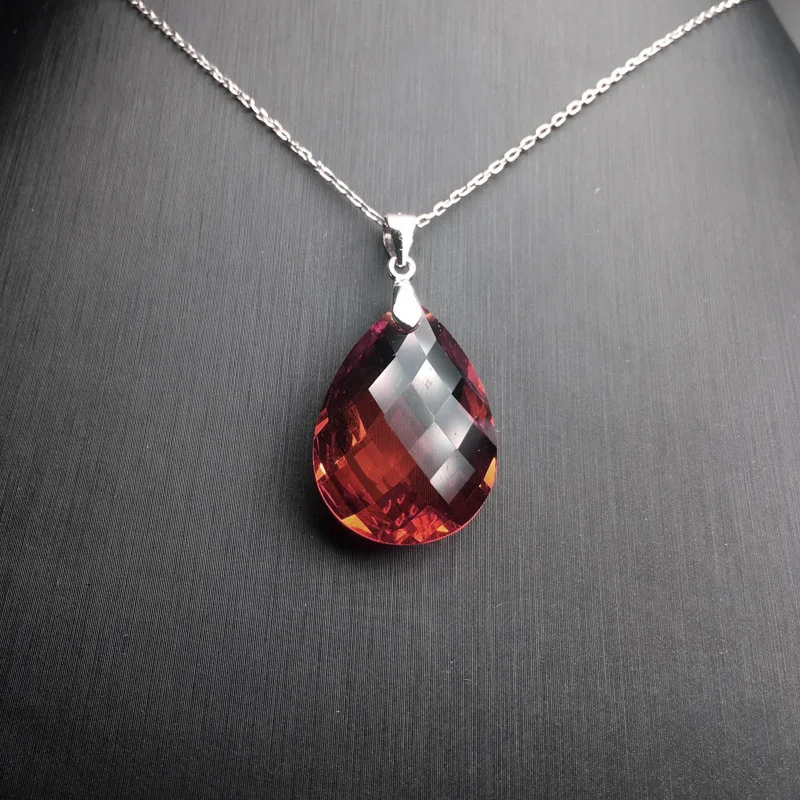 Pear 18*25mm Zultanite Pendant Necklace Sterling 925 Silver Created Sultanite Color Change Fine Jewelry Women Wedding Gift pendant necklace,silver necklace,silver pendant