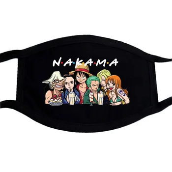 

One Piece Luffy Japan Anime Funny Mask Black Bilayer Winter Keep Warm Masks Face Unisex Washable Dust Proo cotton mask