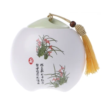 

China Storage Bottles Ceramic Tea Pot Canister Jar Bowl Flower Pattern Tank LX9C