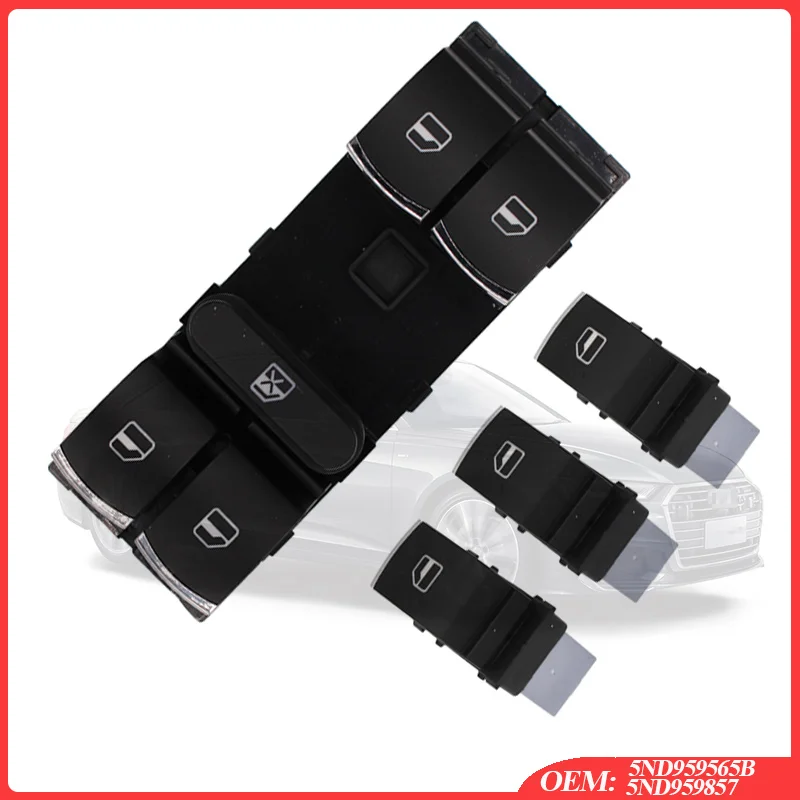 

High Quality 4Pcs/Set Electric Power Window Switch Button Fit For VW Passat B6 3C Golf MK5 MK6 Jetta MK5 Tiguan Touran 5ND959857