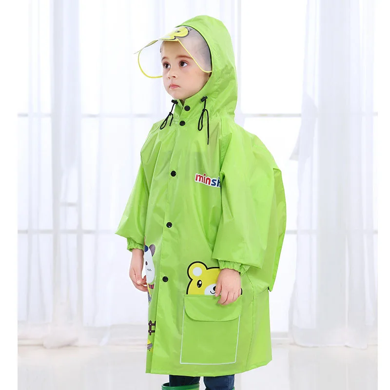 Color G Длинный плащ-дождевик с капюшоном для мальчиков и девочек, Capa De Chuva Infantil, дождевик, рюкзак, желтый, для кемпинга, дождевик для детей LZG087 - Цвет: Color G