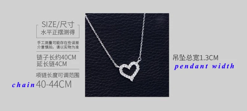 DXJEL Republic Dropship Suppliers 100% 925 Sterling Silver Love Heart Necklaces for Women Vip Link Dropshipping Center 2020 - Image 4