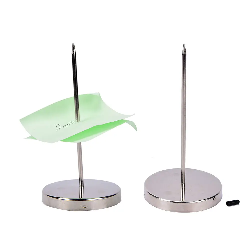 Soporte de nota de papel de varilla recta de acero inoxidable, 1 Uds., tenedor para billetes de recibo