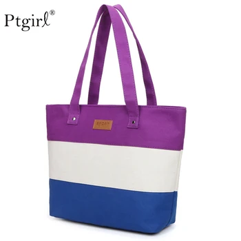 

Ladies Hand Canvas Big Beach Shoulder Women Messenger Tote Bags Ptgirl Female Handbags Famous Brand new bags for women 2020 Sac