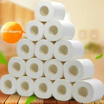 

4 Ply Toilet Paper Napkins Roll Bath Tissue Bathroom White Napkin Facial Tissue Household Kitchen Cleaning Paper Towels