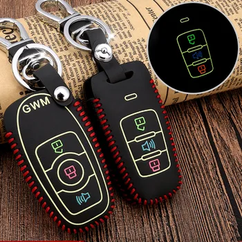 

Car leather luminous hand-stitched remote control key case bag For HAVAL H2 H7 H5 H6 H8 H9 F6 F7 M6 Auto accessories decoratio
