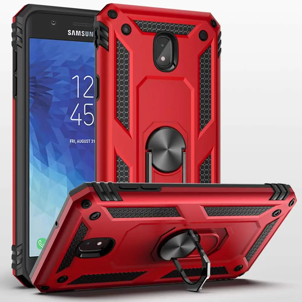 Red Чехол для samsung Galaxy J7, чехол для телефона с кольцом на палец, защита от падения - Цвет: Red