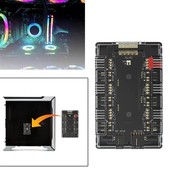 

1 To 6 Cooler Master Multi Way Splitter 5V/4PIN RGB Case Fan Hub Adapter PWM ARGB Addressble Fan Power Interface For Desktop PC