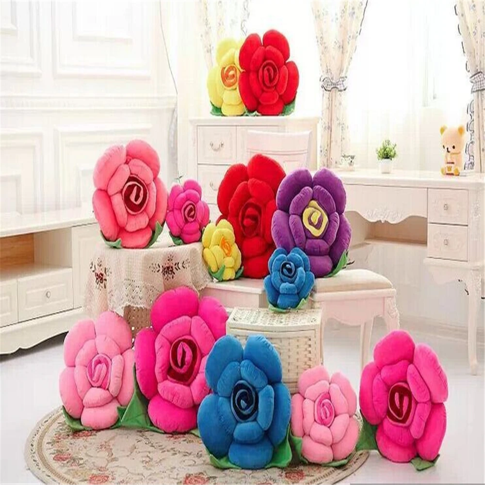 

30cm Simulation C Cushion Stuffed Plush Toy Three-Dimensional Petal Sofa Cushion Wedding Gift 7 Color Household Products