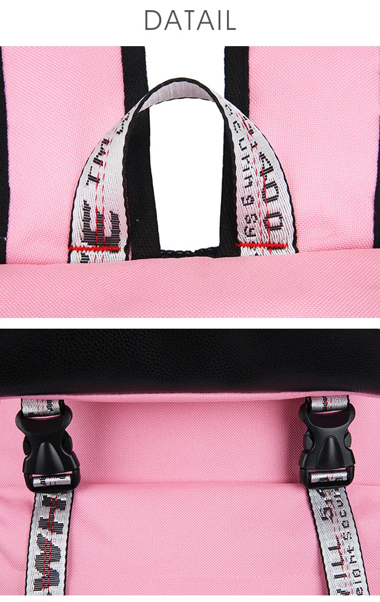 Canvas School Bags For Girls Teenagers Backpack Women Bookbag Usb