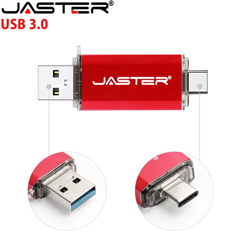 JASTER горячая Распродажа OTG Usb флешка Тип C ручка-накопитель 128 Гб 64 ГБ 32 ГБ 16 ГБ USB флеш-накопитель 3,0 Высокоскоростная Флешка для устройства типа C