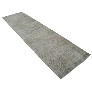 

80x285 Cm Beige Handmade Overdyed Runner Rug-3x9 Ft