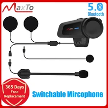 Maxto M2 impermeabile 1000M moto universale per Casco Full/Half Face Bluetooth 5.0 FM MP3 Casco gruppo cuffie interfono