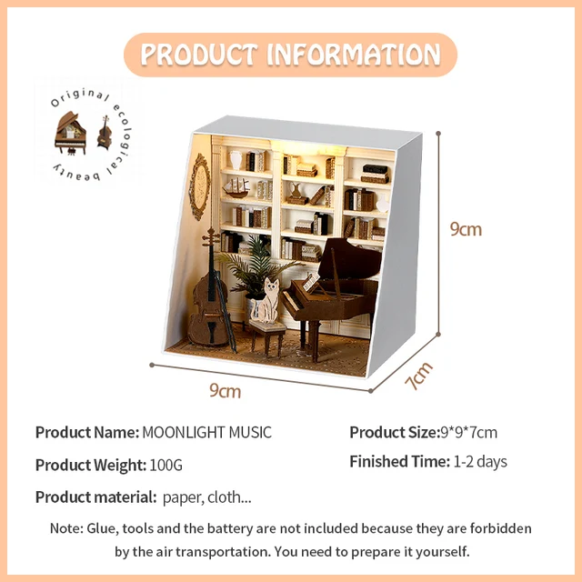 Cutebee DIY Dollhouse Miniature Diy Wooden Doll House Furniture House Dolls diy Building Kit Toys for Children Gifts 2