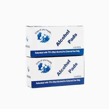 

100pcs/Box Professional Alcohol Swabs Pads Wet Wipes 70% Isopropyl First Aid Home Skin Cleanser Sterilization Wholesale