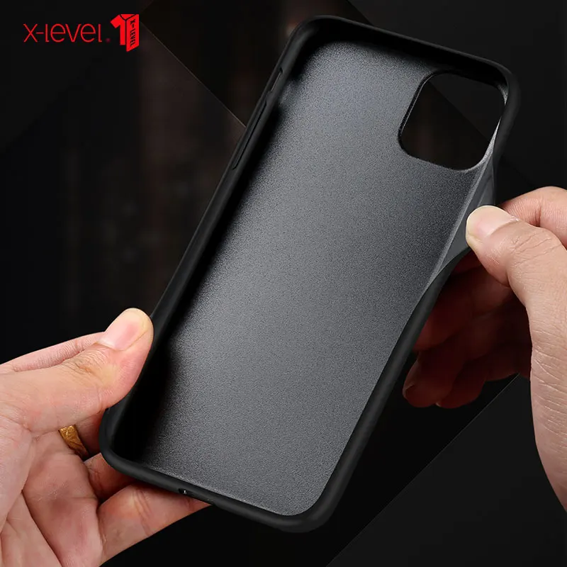 Для iPhone 11 Pro Max чехол X-Level Ретро кожа мягкий силиконовый край задняя крышка для iPhone 11 6,1/11 Pro 5,8 телефон оболочка fundas
