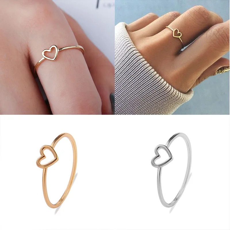 Новинка 2019 минималистичное медное обручальное кольцо в форме сердца для женщин