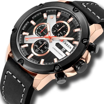 

Watch Men Sports Chronograph Quartz Wrist Watches Hot Fashion Brand CURREN Leather Relog Hombre Water Resistence With Calendar