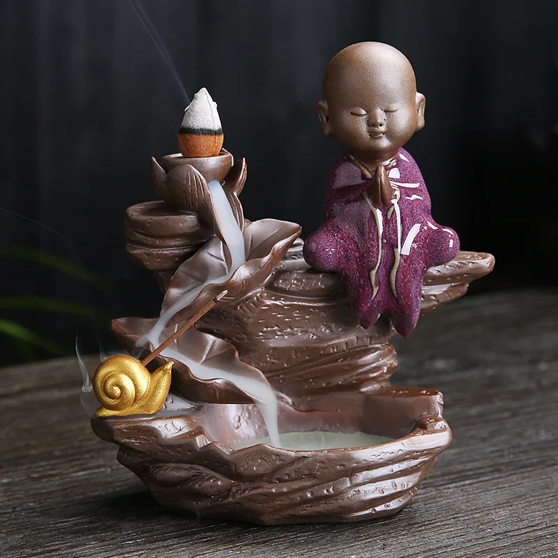 10 шт. благовония шишки + маленький монах кадило в виде маленького Будды обратного