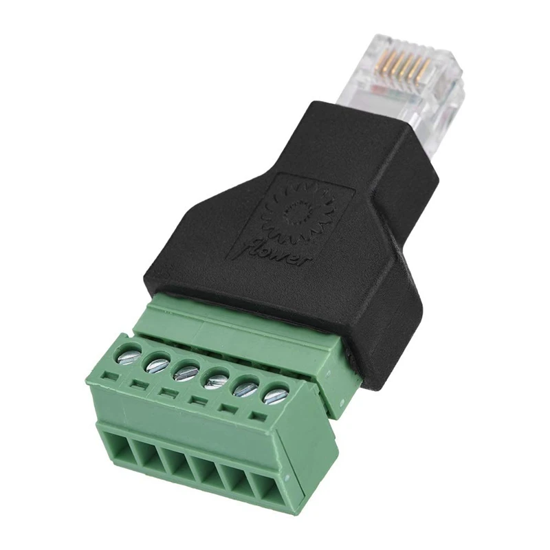 Ams-адаптер разъем Ethernet Rj12 6P6C штекер к винтовой клемме 6 Pin сплиттер с щитом клеммы 6 Pin Винтовые клеммы A