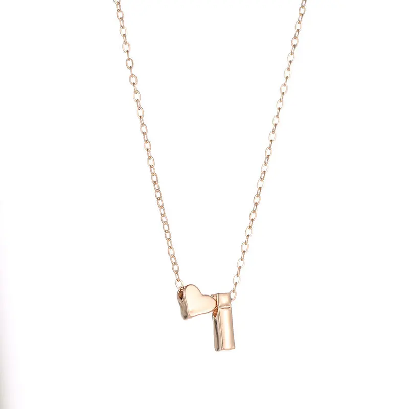 Fashion Tiny Heart Dainty Initial Necklace With Letter Name Choker Chain Necklace Women Gold Color Pendant Jewelry Gift Fashion Tiny Heart Dainty Initial Necklace With Letter Name Choker Chain Necklace Women Gold Color Pendant Jewelry Gift