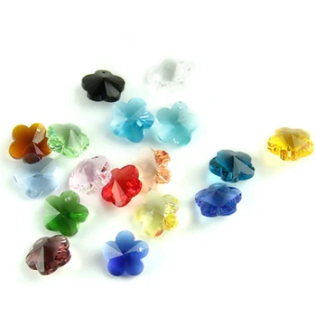 

All Colors 2000pcs 14mm Flower Shape Crystal Chandelier Prism Pendants For Strand Garlands DIY Crystal Chandelier Parts