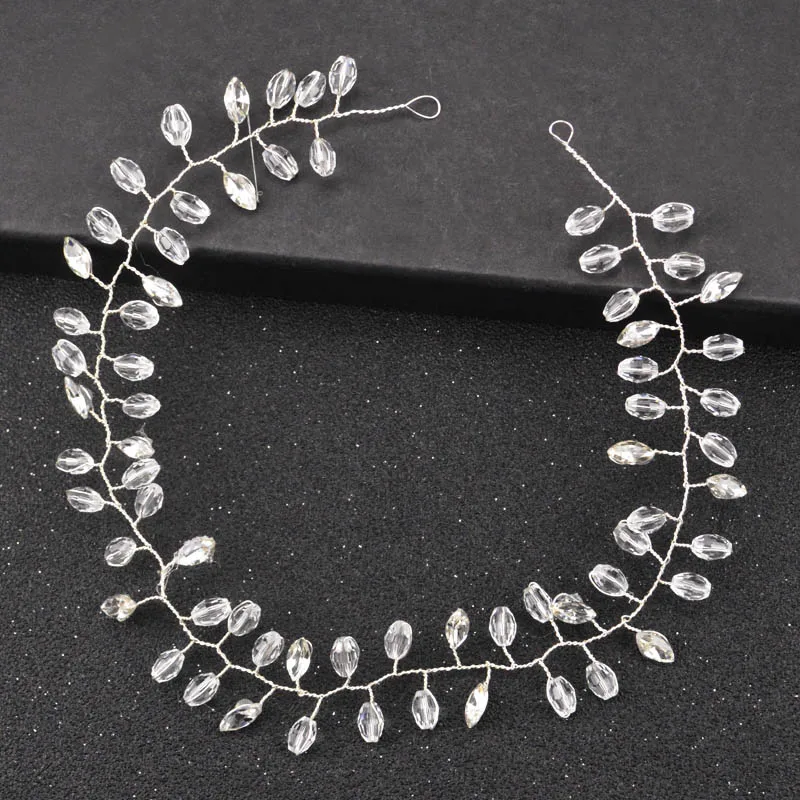 14 Fashion Bride Pearl Hair Band Wedding Hair Accessories Handmade Gold And Silver Leaves Princess Crystal Hair Band Tiara - Окраска металла: 14
