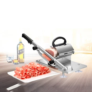 

Feed Meat Lamb Slicer Home Manual Meat Machine Fat Cattle Mutton Roll Frozen Meat Grinder Planing Machine Adjustable Thickness