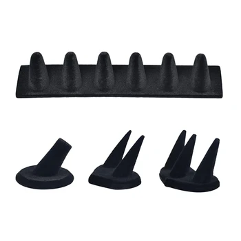 

4 Types Black Velvet Finger Display Jewelry Holder Retail Showcase Stand