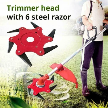 

Outdoor 6 Steel Trimmer Head Razors 65Mn Lawn Mower Grass Weed Cutter HKS99