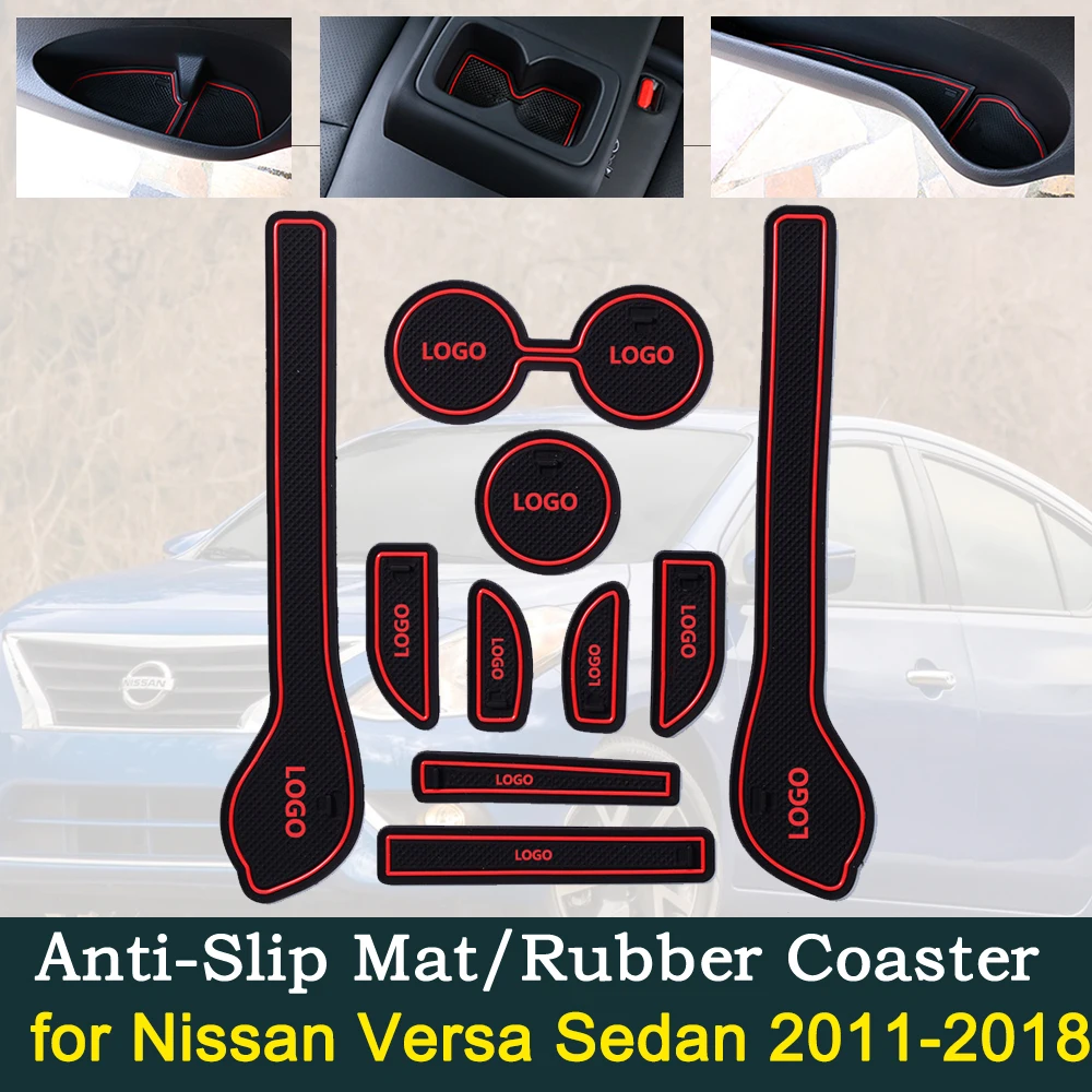 Противоскользящая резиновая подставка под дверь для Nissan Versa Sedan N17 Almera Sunny hiso 2011 ~