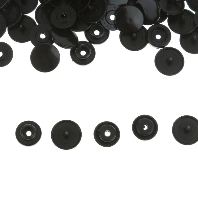 50sets snaps15mm17mm top cover Black and white nylon material Buttons Plastic  snaps button Rivet Button T3T5 T8 accessories - AliExpress