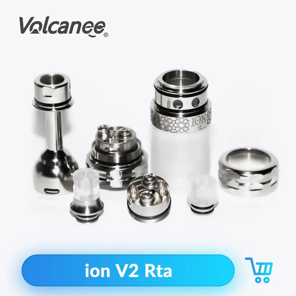 

Volcanee ION V2 Style MTL RTA Rebuildable Tank 316 Stainless Steel 2ml/4ml Capacity 23mm Diameter Vape Tank for 510 Box Mod
