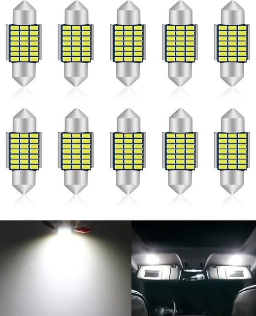 Voltage Automotive Bombilla LED DE3175 3175 para interior de coche, luz de  mapa, bombilla de matrícula, Canbus sin errores, 1.25 pulgadas, 1.220 in