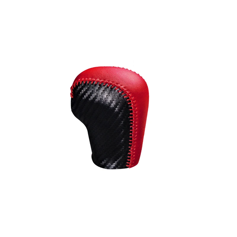 Автомобильный-Стайлинг, 1 шт., автомобильный кожаный чехол с автоматической коробкой передач, Декоративные Чехлы, автомобильные аксессуары для Mazda 3 BP Axela - Название цвета: Red Carbon Black