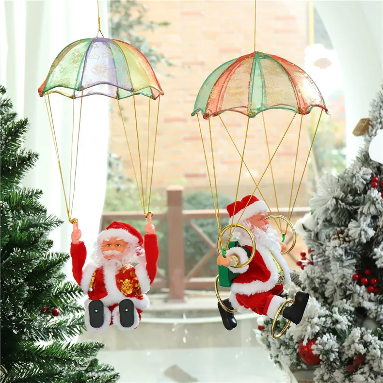 ZK30 Funny Dancing Parachute Santa Claus Doll Toy Will Sing Electric Kawaii Children'S Educational Christmas Toys