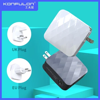 

Power Bank Dual USB External Battery 2.1A Fast Charging Portable Wall Charger US UK EU Plug Slim Powerbank 2 In1For iPhone