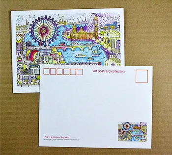 

Graffiti London Map British Illustration Greeting Card For Wedding Hosts 1pcs Delicate Classical Retro Recycled Postcard Gift