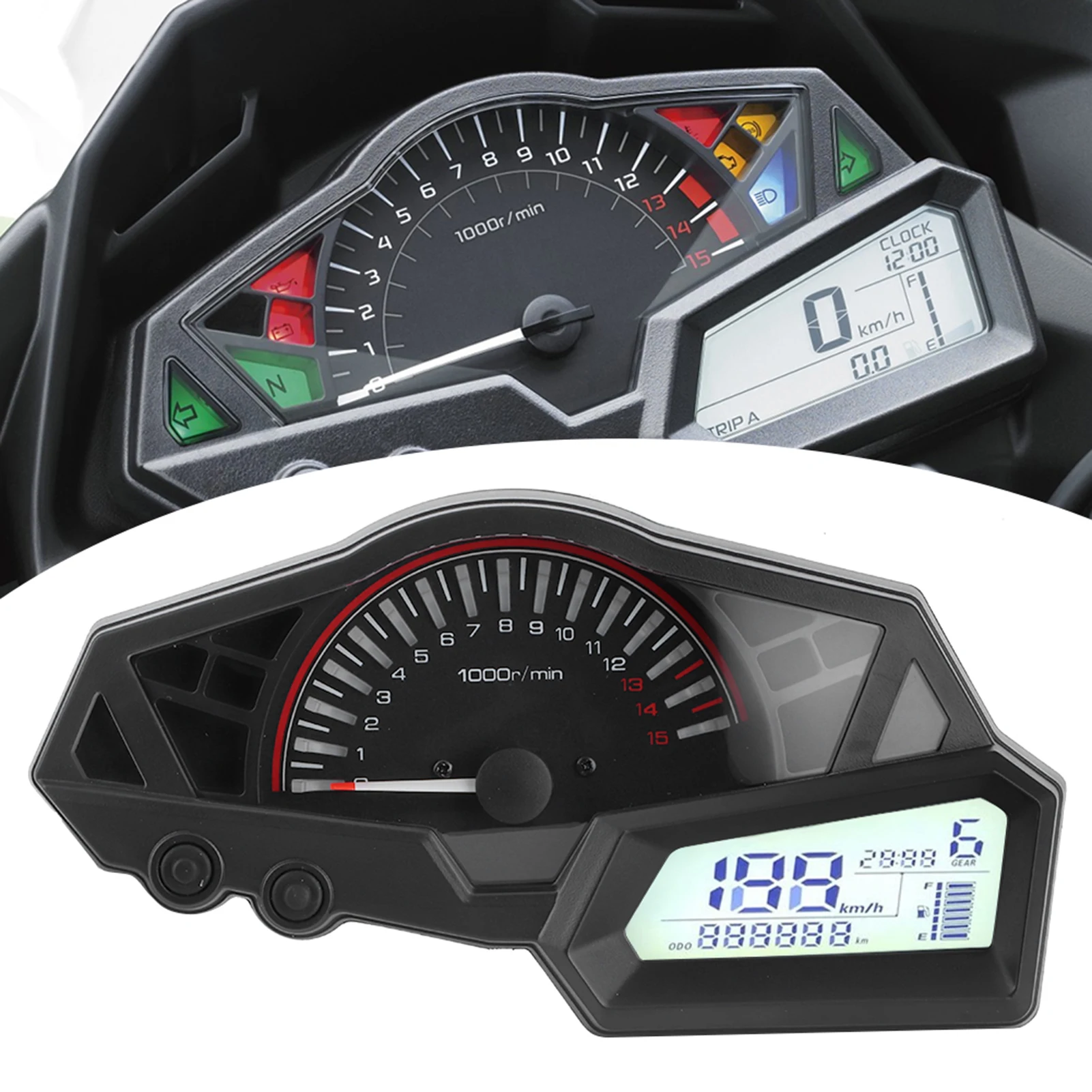 Anauto Universal Motorcycle Instrument Bracket Speedometer Odometer Mount Stand Support 