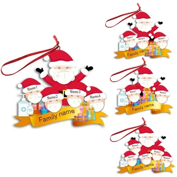 

Christmas Tree Hanging Ornament Santa Snowman Quarantine Survivor Family Pendant