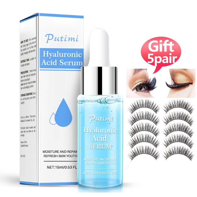 

Putimi 15ml Hyaluronic Acid Anti-wrinkle Moisturizing Face Serum Whitening Anti-aging Lift Cream Skin Care Repair Acne Treatment