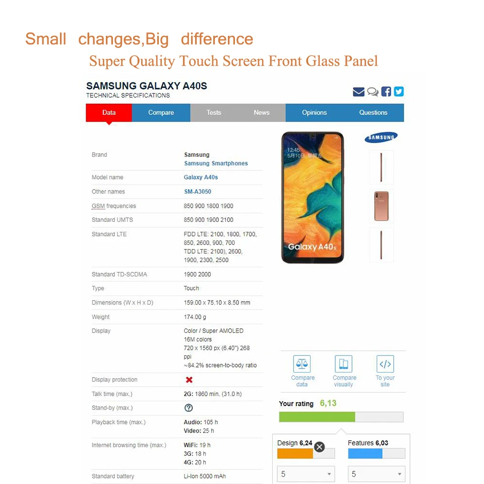 Touch Screen Front Glass Panel 10Pcs/Lot For Samsung Galaxy A10S A20S A30S A40S A50S A70S LCD Outer Lens Front Glass With OCA lcd display replacement,glass screen replacement,touch screen digitizer replacement