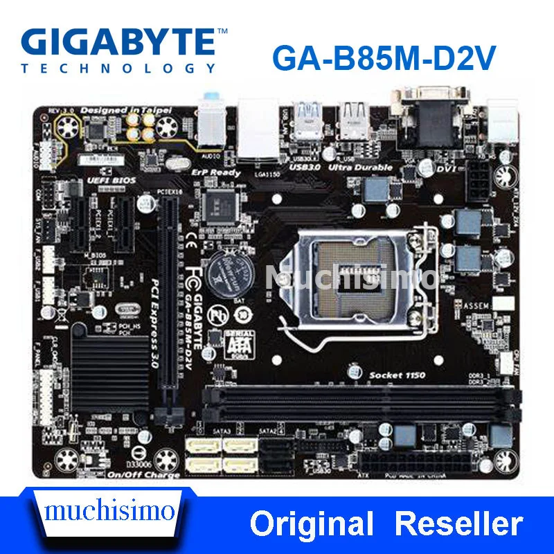 Gigabyte GA B85M D2V 100% оригинальная материнская плата LGA 1150 DDR3 USB3.0 16G B85 десктопная SATA III