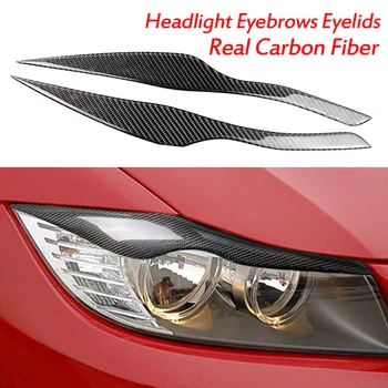 

1 Pair Real Carbon Fiber Car Sticker Headlight Eyebrow Eyelid Trim Cover For BMW 3 Series E90 E91 2006 2007 2008 2009 2010 2011